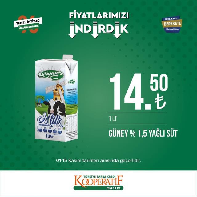 Tarım Kredi marketlerinde yeni indirim kampanyası! İşte fiyatı düşen ürünler