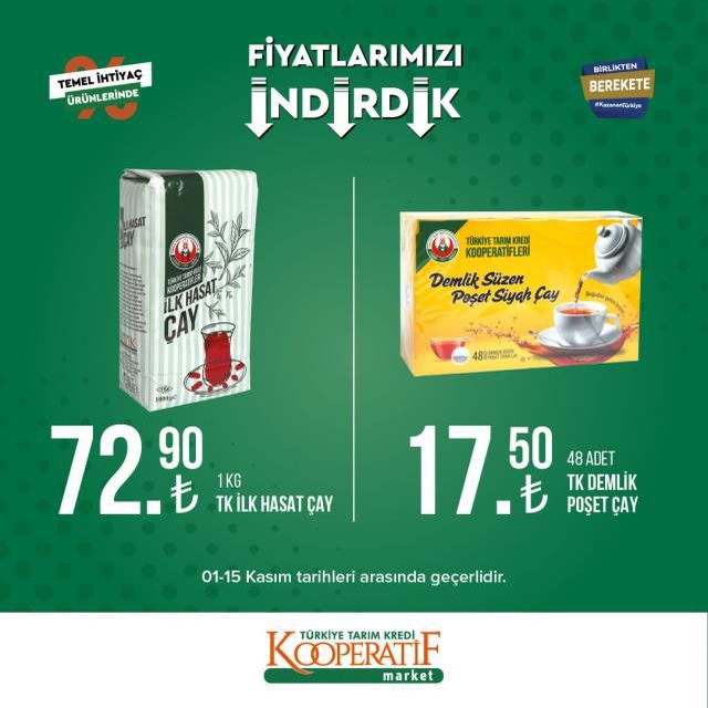 Tarım Kredi marketlerinde yeni indirim kampanyası! İşte fiyatı düşen ürünler