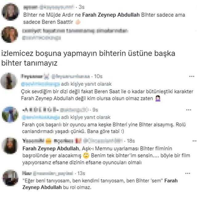 Aşk-ı Memnu'nun yeni Bihter'i Farah Zeynep Abdullah oldu, tepkiler peşin sıra gelmeye başladı