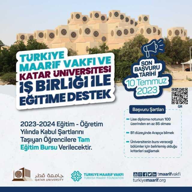 Türkiye Maarif Vakfı ile Katar Üniversitesi işbirliğinde 30 öğrenciye tam burs verilecek