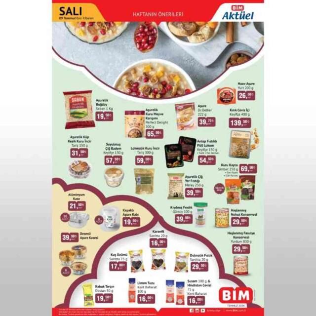 BİM AKTÜEL KATALOĞU 8-9 TEMMUZ | BİM aşure malzemeleri fiyat listesi! BİM aşure malzemeleri neler?