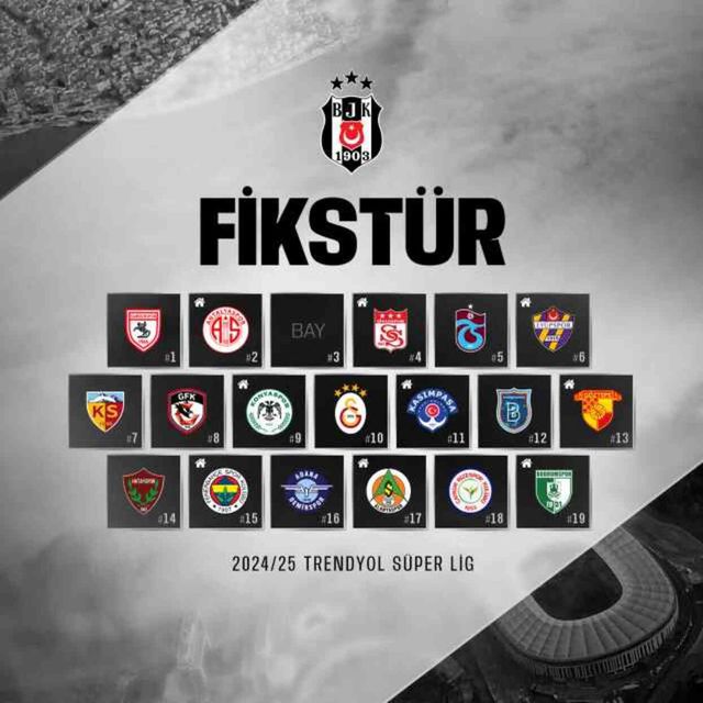 Beşiktaş'ın Süper Lig'de 2024-25 sezonu fikstürü açıklandı! Derbi maçları hangi tarihte, ne zaman oynanacak?