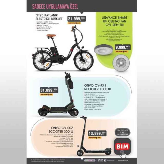 BİM AKTÜEL KATALOĞU 22-25 TEMMUZ YAYINLANDI | BİM'e elektrikli bisiklet ve scooter geldi mi? BİM'e gelecek ürünler ve BİM fiyat listesi!