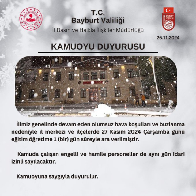Yarın okul tatil mi? 27 Kasım Çarşamba okul yok mu?
