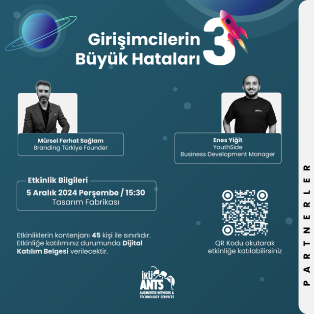 Girişimcilerin Büyük Hataları Etkinliği 5 Aralık'ta İstanbul Kültür Üniversitesi'nde