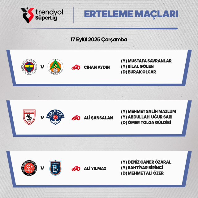 Fenerbahçe-Alanyaspor maçının hakemi belli oldu