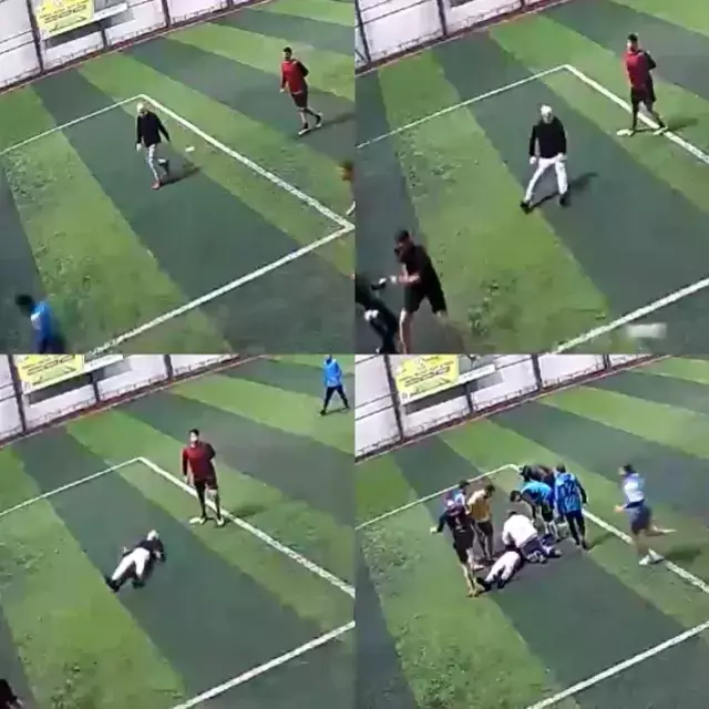 Halı sahada ölüm kameraya yansıdı