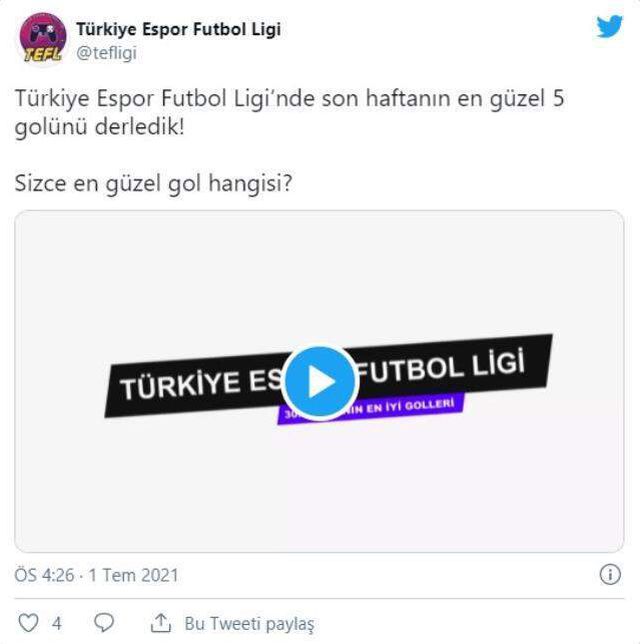 Türkiye Espor Futbol Ligi'nde 30. haftanın en güzel golleri ve kurtarışları paylaşıldı!