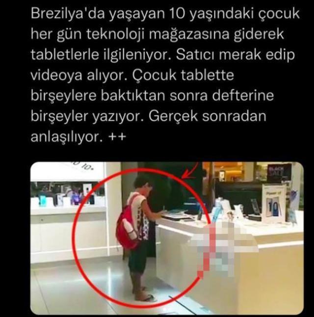 Tablet mağazasına her gün uğrayıp defterine bir şeyler yazan çocuğun hikayesi ağlattı