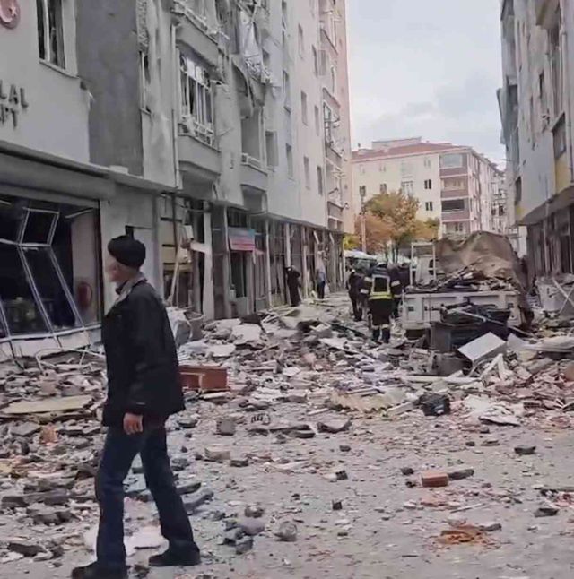 Çorum'daki doğal gaz patlamasında ilk görüntüler