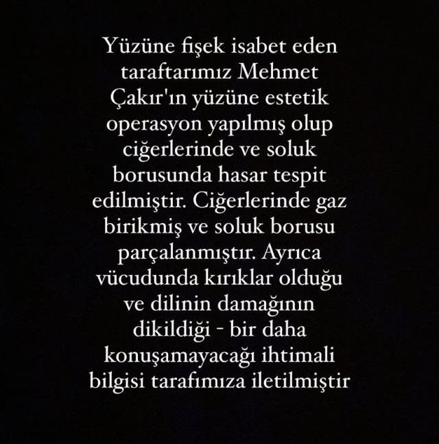 İzmir derbisinde suratına havai fişek isabet eden taraftarla ilgili kahreden ihtimal: Bir daha konuşamayabilir