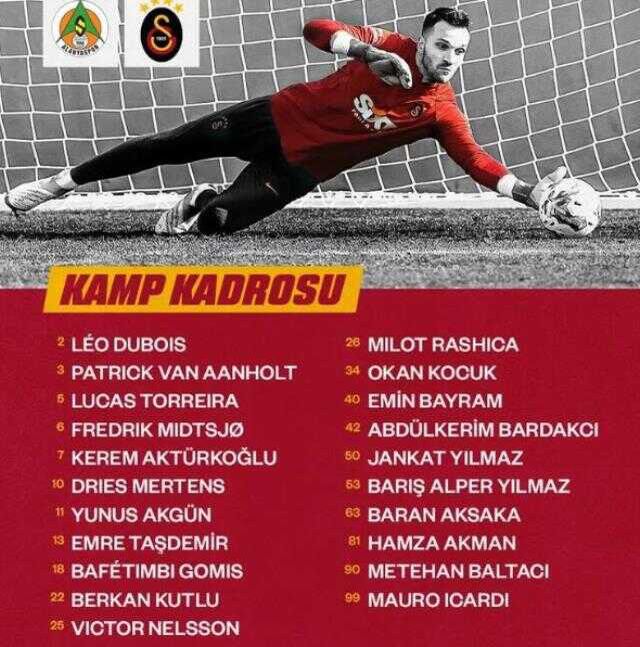 Mata yok mu? 17 Ocak Salı Alanya Galatasaray maçı Mata neden yok, yedek mi, kadroda yok mu?