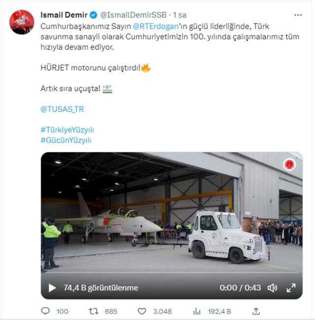 Türkiye'nin ilk yerli jeti Hürjet motor çalıştırdı! Tarihi anlarda mühendisler gözyaşına boğuldu