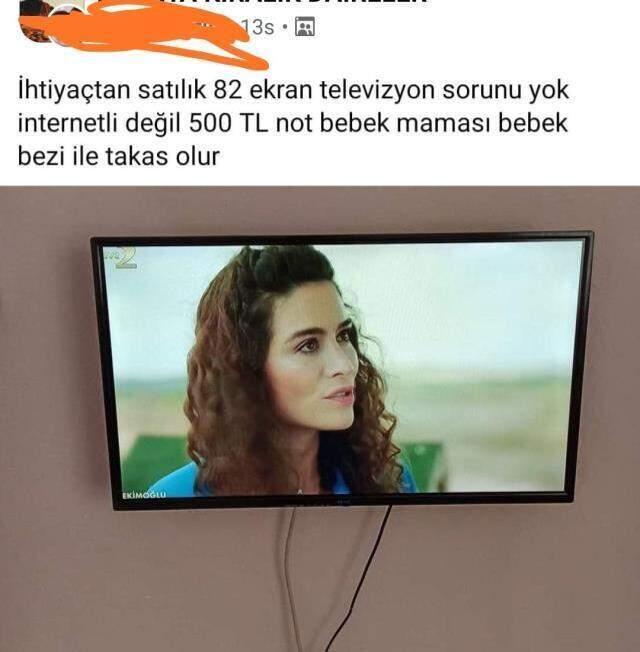 Televizyonunu satışa çıkaran vatandaştan ilginç ilan: Bebek bezi ve maması ile takas olur