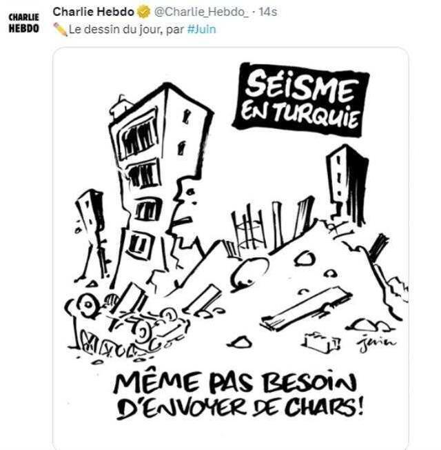 Charlie Hebdo, depremle alay etti