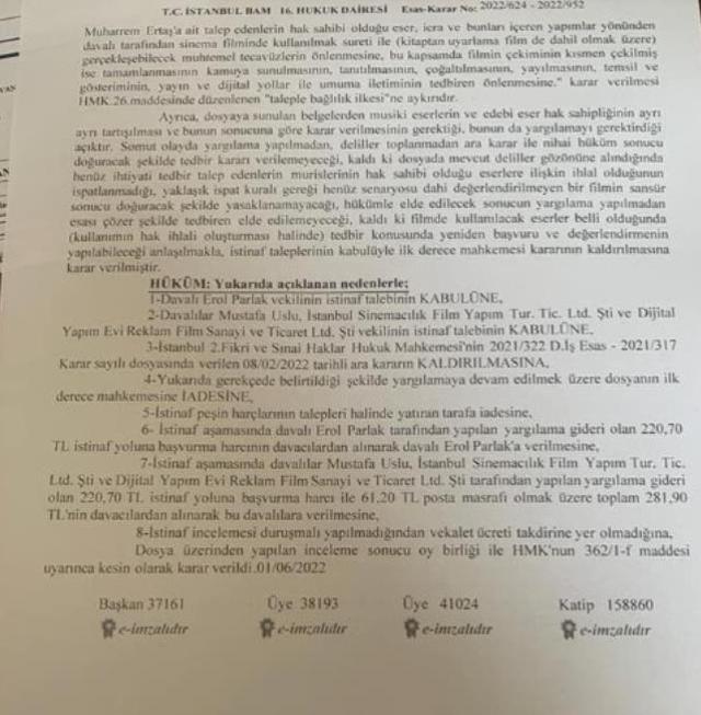 Mahkeme, ailenin itirazını reddederek Neşet Ertaş'ın filminin çekilmesine karar verdi