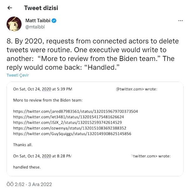Musk, eski Twitter yönetiminin Biden'ın oğlu hakkındaki haberlerin nasıl sansürlediğini ifşa etti