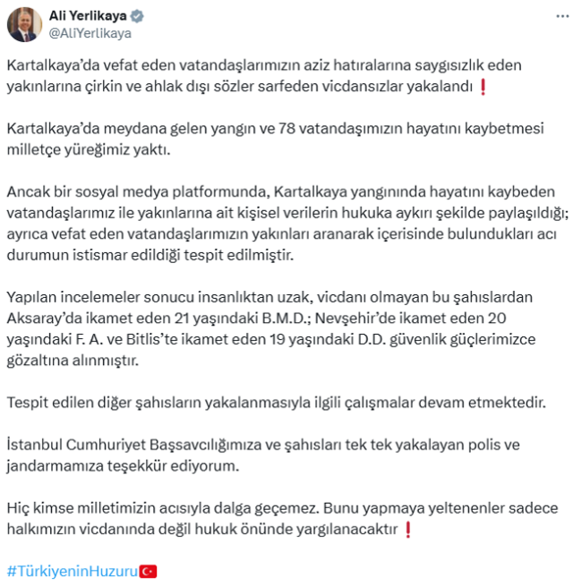 Yangında hayatını kaybedenleri arayıp dalga geçen 3 vicdansız gözaltında