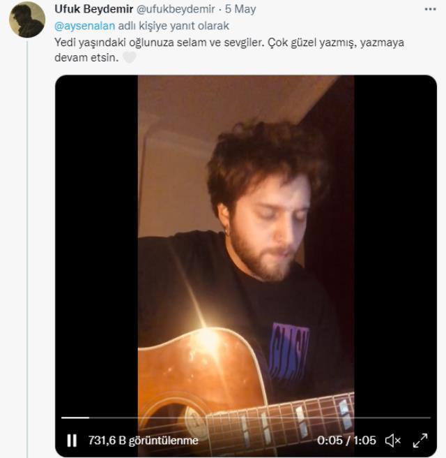 Şarkıcı Ufuk Beydemir, 7 yaşındaki çocuğun yazdığı şiiri besteledi Twitter'da yer yerinden oynadı