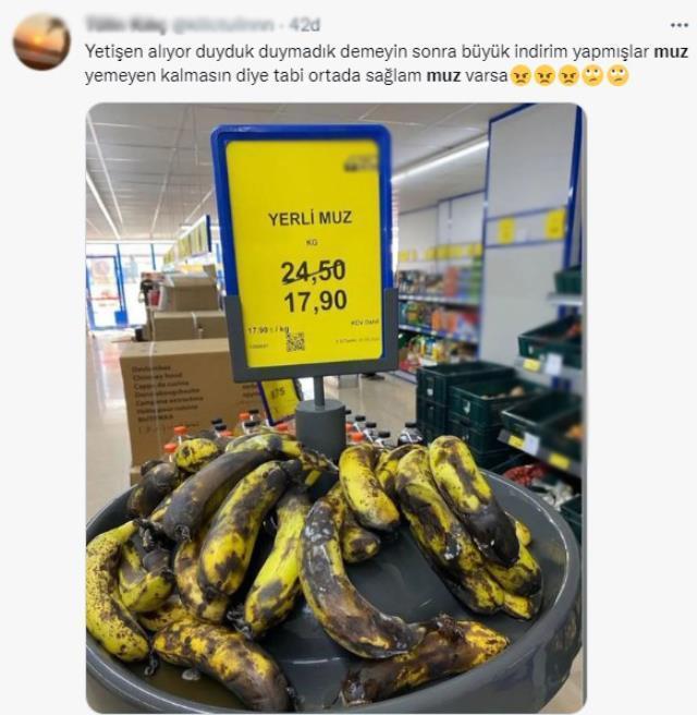 Zincir markette 'Yerli' diye satılan muz hem görüntüsü hem de fiyatıyla tartışma yarattı