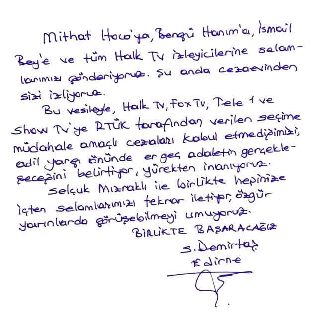 Demirtaş cezaevinden mektup yayınladı, Sancar canlı yayından yanıt verdi: Özgür günlerde buluşmamız çok yakın
