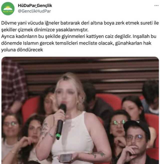 HÜDA PAR tarafından dövmeli genç kızın hedef alındığı iddiasına yalanlama: Hukuk önünde hesaplaşacağız