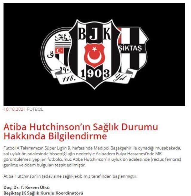 Beşiktaş'ta yeni sakatlık alarmı! Atiba, kritik maçlarda forma giyemeyecek