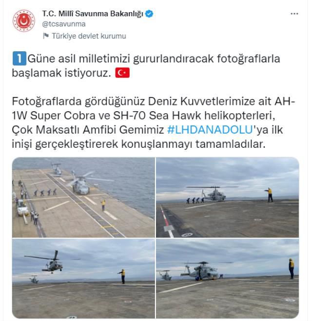 Türkiye'nin ilk uçak gemisine helikopterler konuşlanmaya başladı