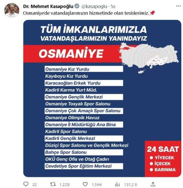 Depremzedeler için hizmet veren tesisler nerede, adresleri var mı? 7 Şubat 2023 depremzedeler için açık olan tesisler neresi?