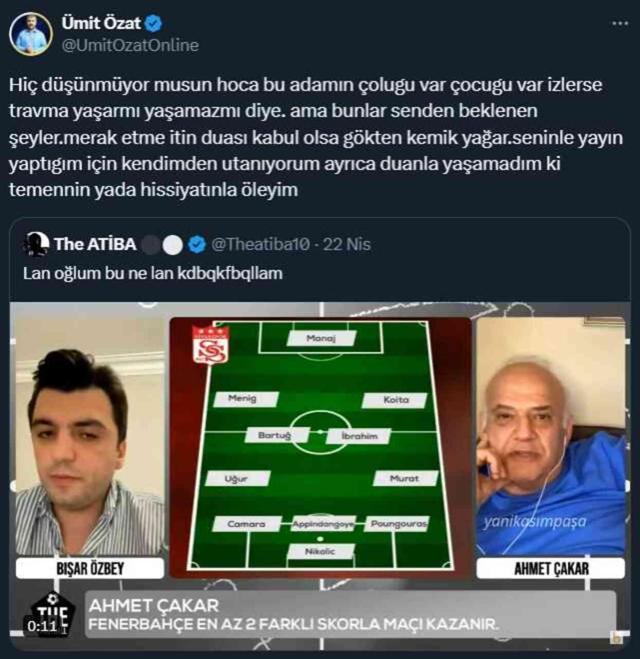 Ahmet Çakar'ın 'Bu akşam ölecek' dediği Ümit Özat'tan zehir zemberek tepki