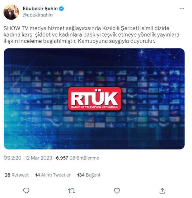 Gerdek gecesi sahnesi tepki çekmişti! RTÜK, Kızılcık Şerbeti için inceleme başlattı