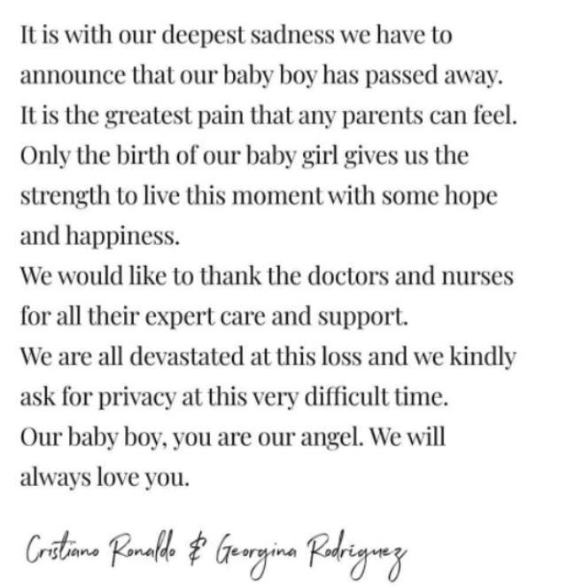 Cristiano Ronaldo evlat acısıyla sarsıldı! Oğlunu kaybetti