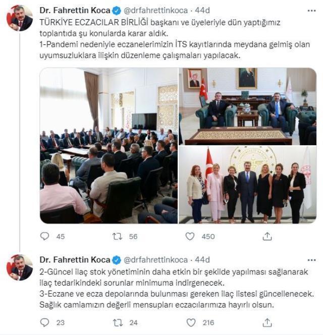 Bakan Koca, eczane ve ilaçlara ilişkin alınan yeni kararları duyurdu