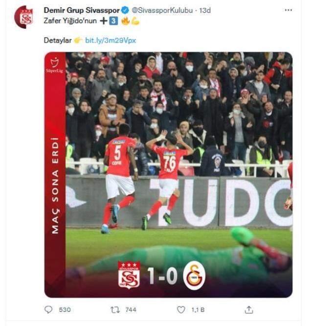 Sivasspor'dan tepki çeken paylaşım! Muslera'nın içler acısı görüntüsüyle galibiyeti kutladılar