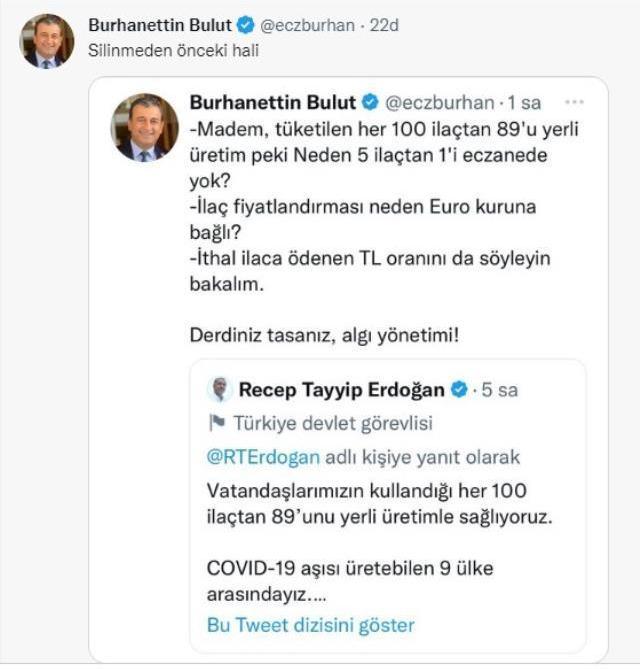 Cumhurbaşkanı Erdoğan, CHP'li milletvekilinin sorduğu soru üzerine yaptığı paylaşımı apar topar sildi