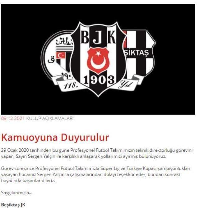 Son Dakika: Beşiktaş Teknik Direktörü Sergen Yalçın görevinden istifa etti