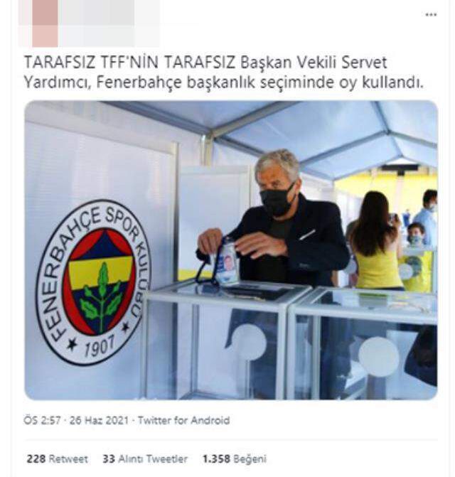 TFF Başkan Vekili Servet Yardımcı'nın F.Bahçe seçiminde oy kullanması kaos başlattı