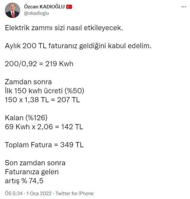 100, 150, 200, 250, 300 TL gelen elektrik faturası kaç TL'ye çıkacak? Zamlardan sonra elektrik faturaları kaç lira yükselecek? Fatura yüzde kaç artar?
