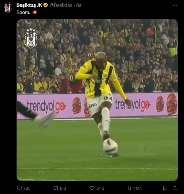 Beşiktaş'tan Fenerbahçe galibiyeti sonrası bomba paylaşımlar
