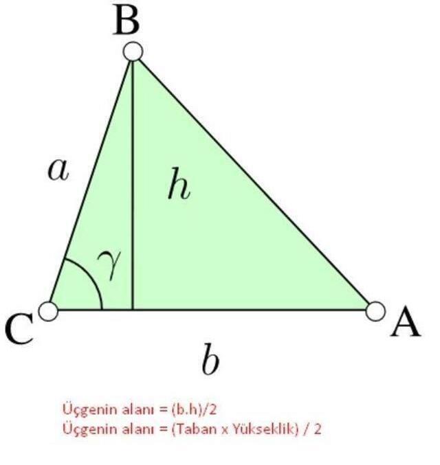 Üçgenin Alanı: Eşkenar üçgen alanı nasıl hesaplanır? Üçgenin alanı nasıl bulunur? Eşkenar üçgen, Dik üçgen, İkizkenar üçgenin alanları ve formülü!