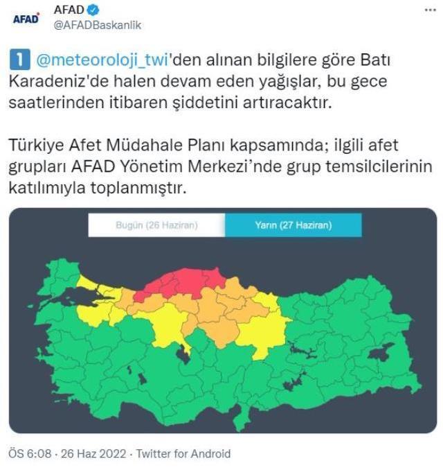 Meteoroloji 6 ili 'kırmızı kodla' uyardı, AFAD alarm durumuna geçti: Kolluk kuvvetleri ve belediyeler teyakkuzda