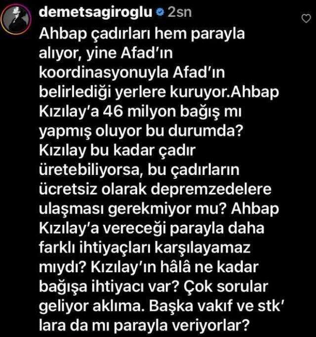 Kızılay'ın Ahbap'a çadır satmasına ünlü isimlerden tepki geldi