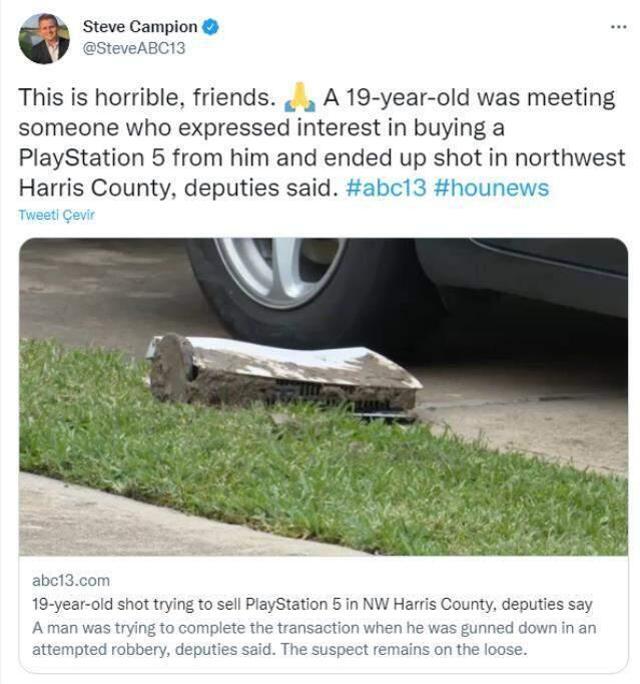 PlayStation 5'ini satmaya çalışan 19 yaşındaki genç soyguncu tarafından vuruldu