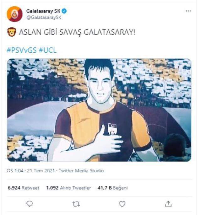 PSV maçı öncesi Galatasaray resmi hesabından taraftarı ve takımı coşturacak video geldi
