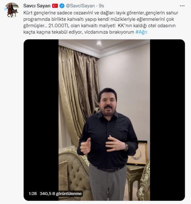 Ağrı Belediye Başkanı Sayan, AK Parti'yi karıştıran sahur görüntülerini savundu: 21 bin liralık kahvaltıyı çok görmüşler