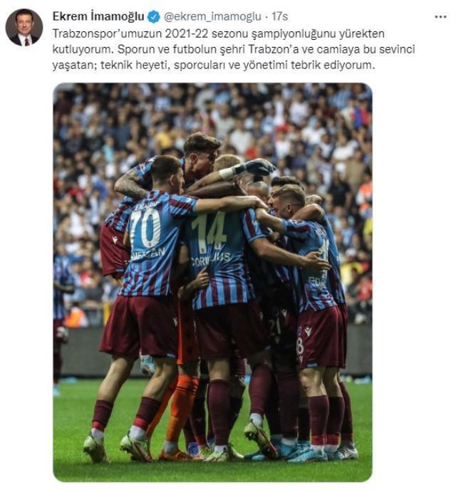 Trabzonspor'un şampiyonluğu sonrası İBB Başkanı Ekrem İmamoğlu gözyaşlarını tutamadı