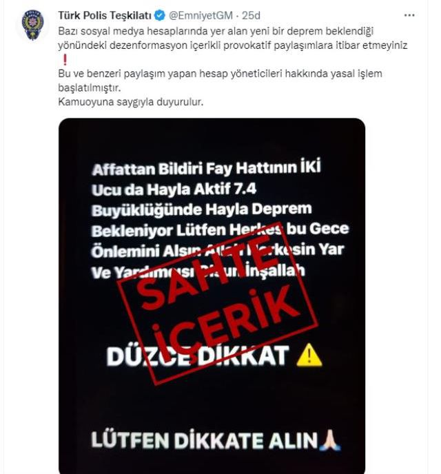Provokatif paylaşım yapanlar yandı! Düzce depremi sonrası ortalığı velveleye veren kişiler için EGM harekete geçti