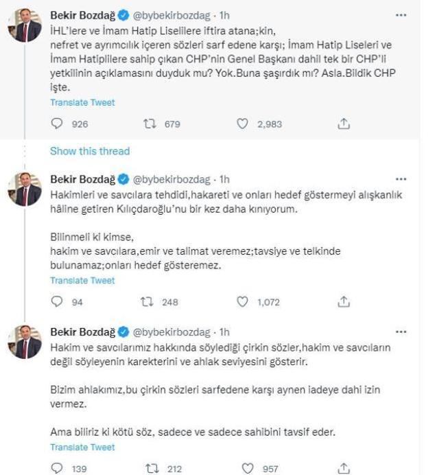 Bakan Bozdağ'dan Kılıçdaroğlu'nun Gülşen için hakim ve savcılara yaptığı çağrıya sert tepki: Kınıyorum