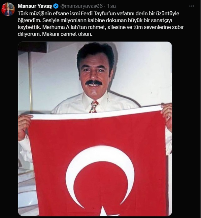 Siyasilerden Ferdi Tayfur için ardı ardına taziye mesajları