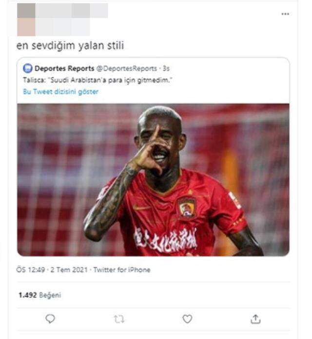 8 milyon euroya Suudi Arabistan ekibi Al Nasr'a imza atan Talisca: Para için gelmedim